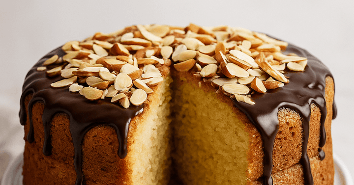 Almond Cake Recipe with Dark Chocolate Drizzle - Naturally Gluten-Free