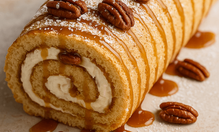 Delicious and Rich Toffee and Pecan Roulade Recipe