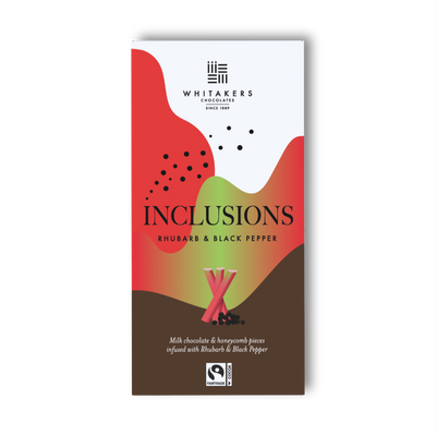 Milk Rhubarb & Black Pepper Chocolate Bar (90g)