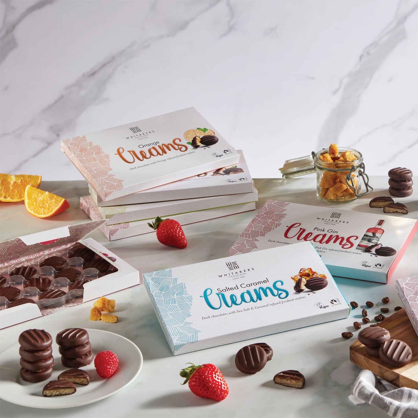 dark chocolate salted caramel cream 150g box