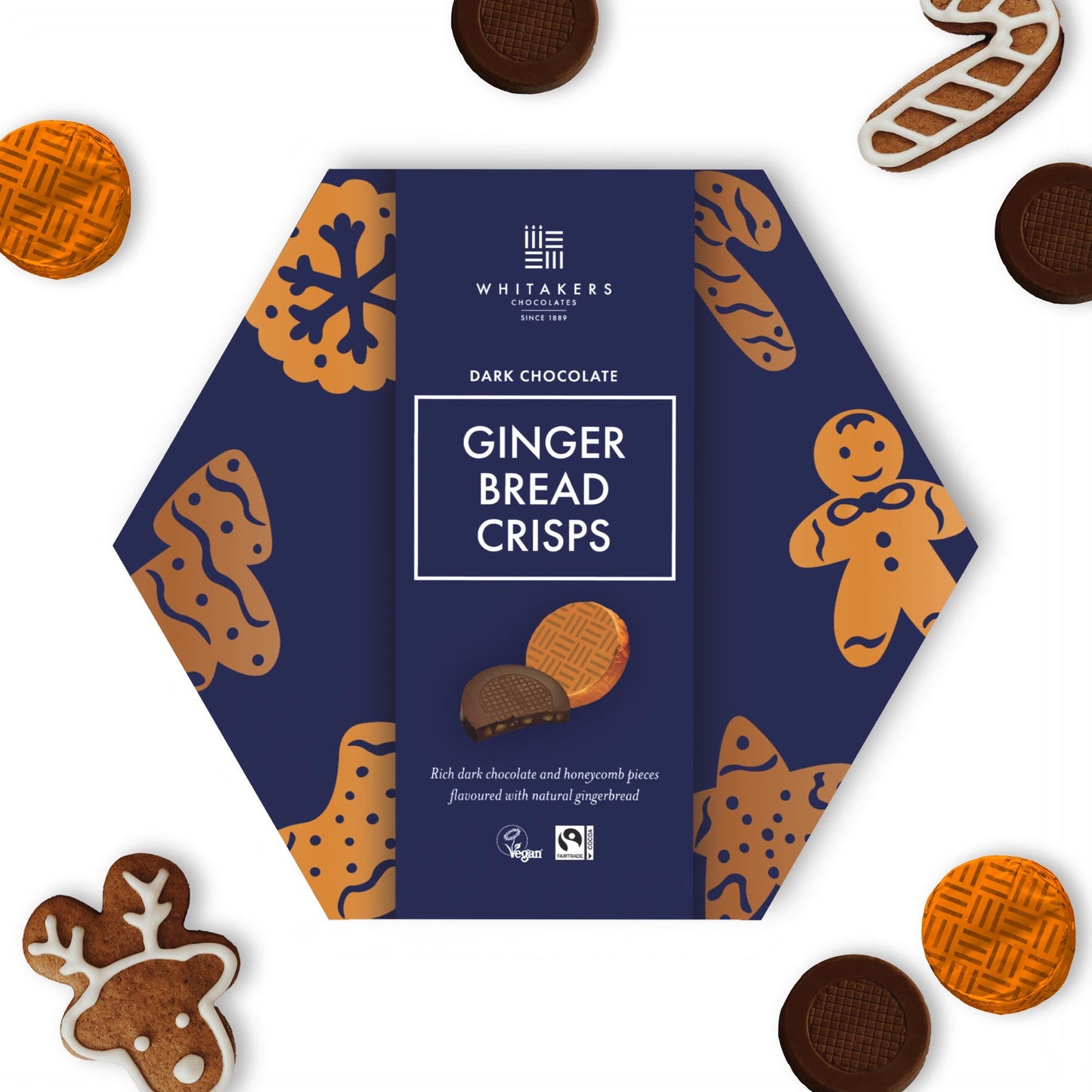 Dark Chocolate Gingerbread Honeycomb Crisps (165g)
