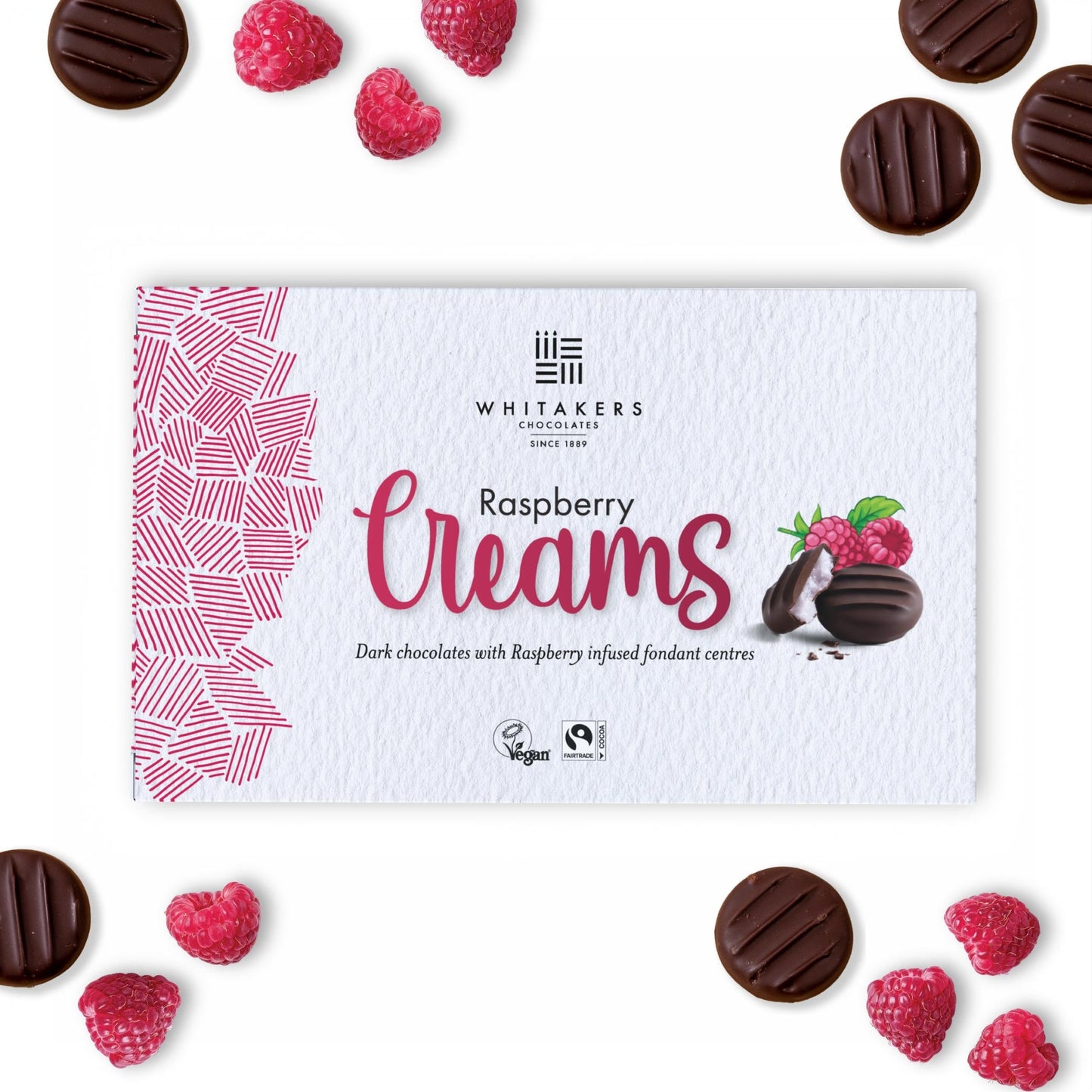 Dark Chocolate Raspberry Fondant Creams (150g)