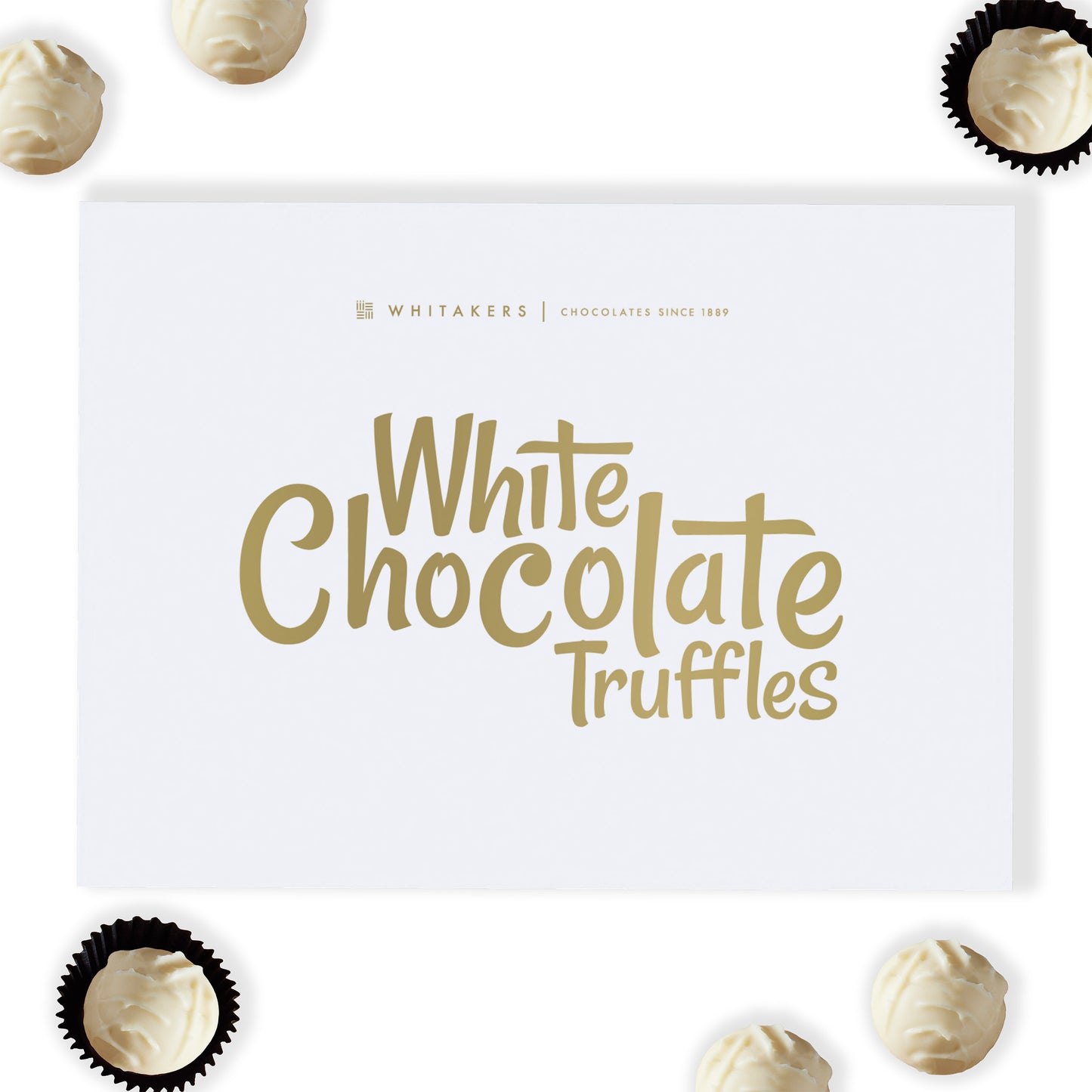 Luxury White Chocolate Truffle Gift Box – a divine collection of eight hand-finished white chocolate truffles