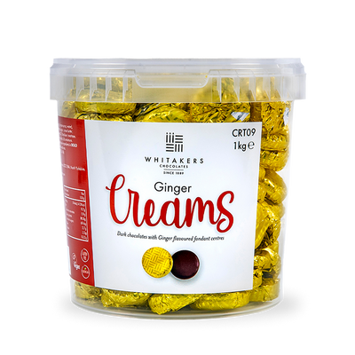 Dark Chocolate Foiled Ginger Fondant Creams Tub (1kg)