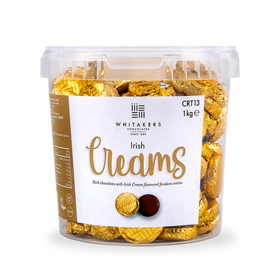 Dark Chocolate Foiled Irish Cream Fondant Creams Tub (1kg)