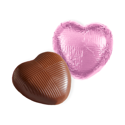 Milk Chocolate Pink Foiled Hearts (1kg boxes)
