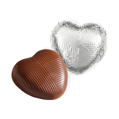 Milk Chocolate Silver Foiled Hearts (1kg boxes)