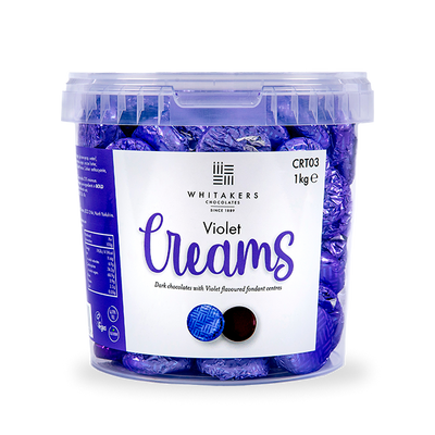 Dark Chocolate Foiled Violet Fondant Creams Tub (1kg)