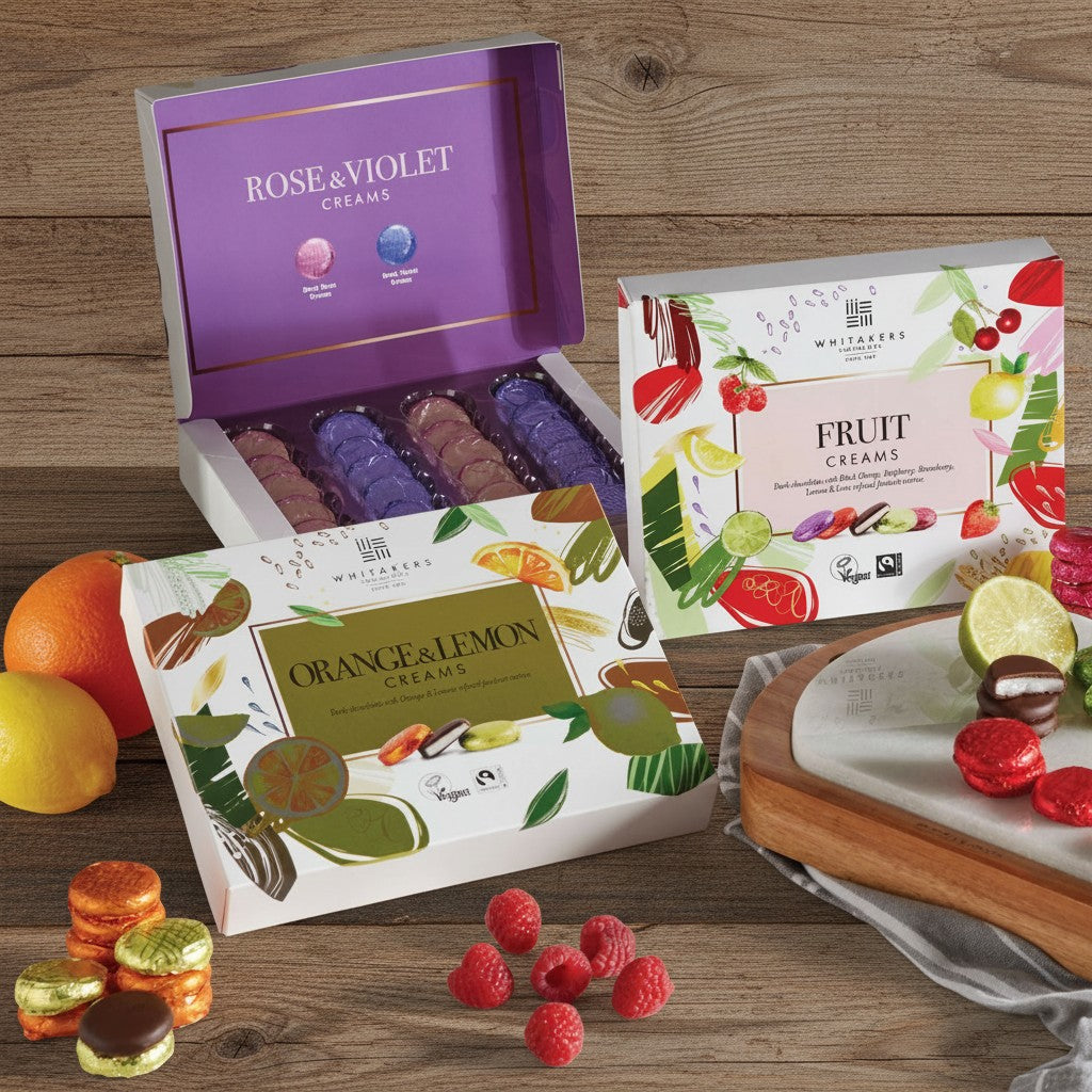 Dark Chocolate Rose & Violet Fondant Creams (200g)
