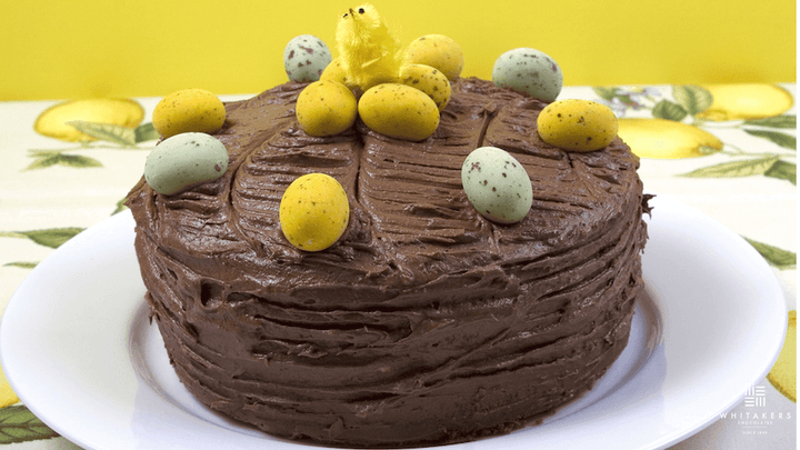 Chocolate Easter Cake Recipe with Chocolate Buttercream and Mini Eggs