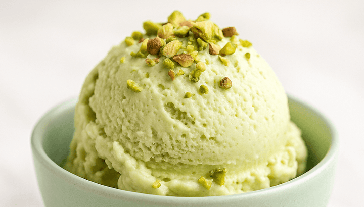 Pistachio Ice Cream Recipe with Whitakers Chocolate Drizzle