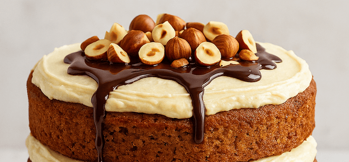 Delicious Layered Chocolate Hazelnut Cake Recipe with Whitakers Dark Chocolate Drizzle