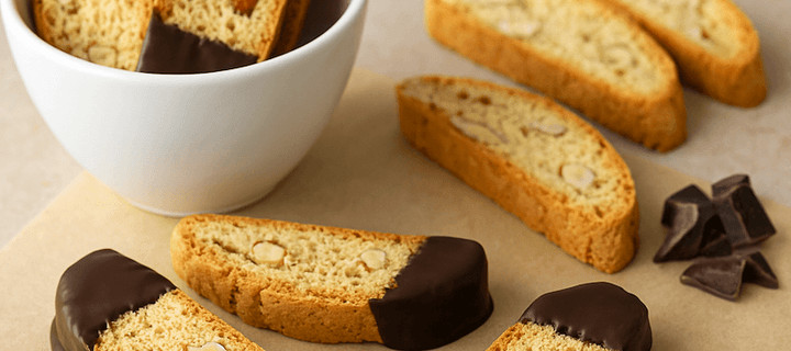 Chocolate Dipped Almond  Biscotti Recipe