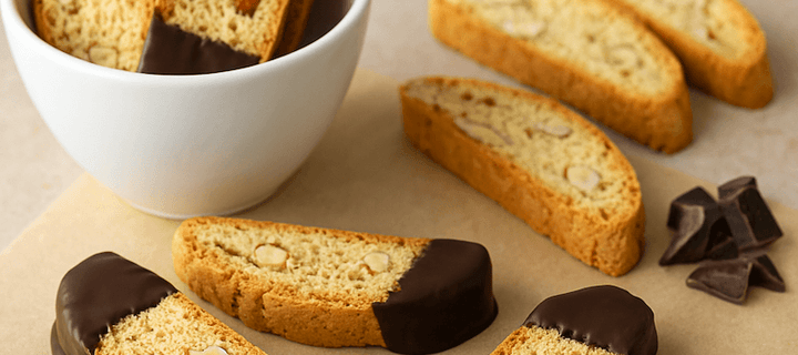 Chocolate Dipped Almond  Biscotti Recipe