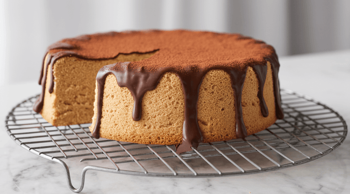 Chocolate Topped Flourless Sponge Cake Recipe