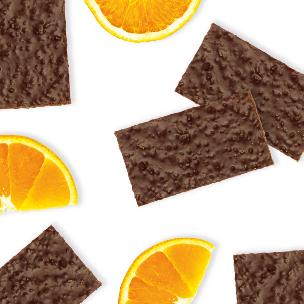 Milk Chocolate Wafer Thins, beautifully enhanced with natural orange oil and delightful sugar crisp inclusions. Packed in 1kg bulk boxes