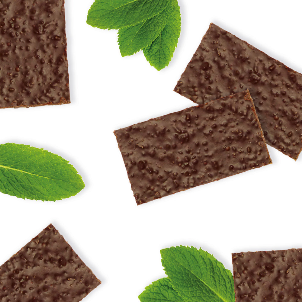 Milk Chocolate Wafer Thins, infused with the refreshing essence of peppermint oil and the delightful crunch of sugar crisp inclusions. Packed in 1kg bulk boxes