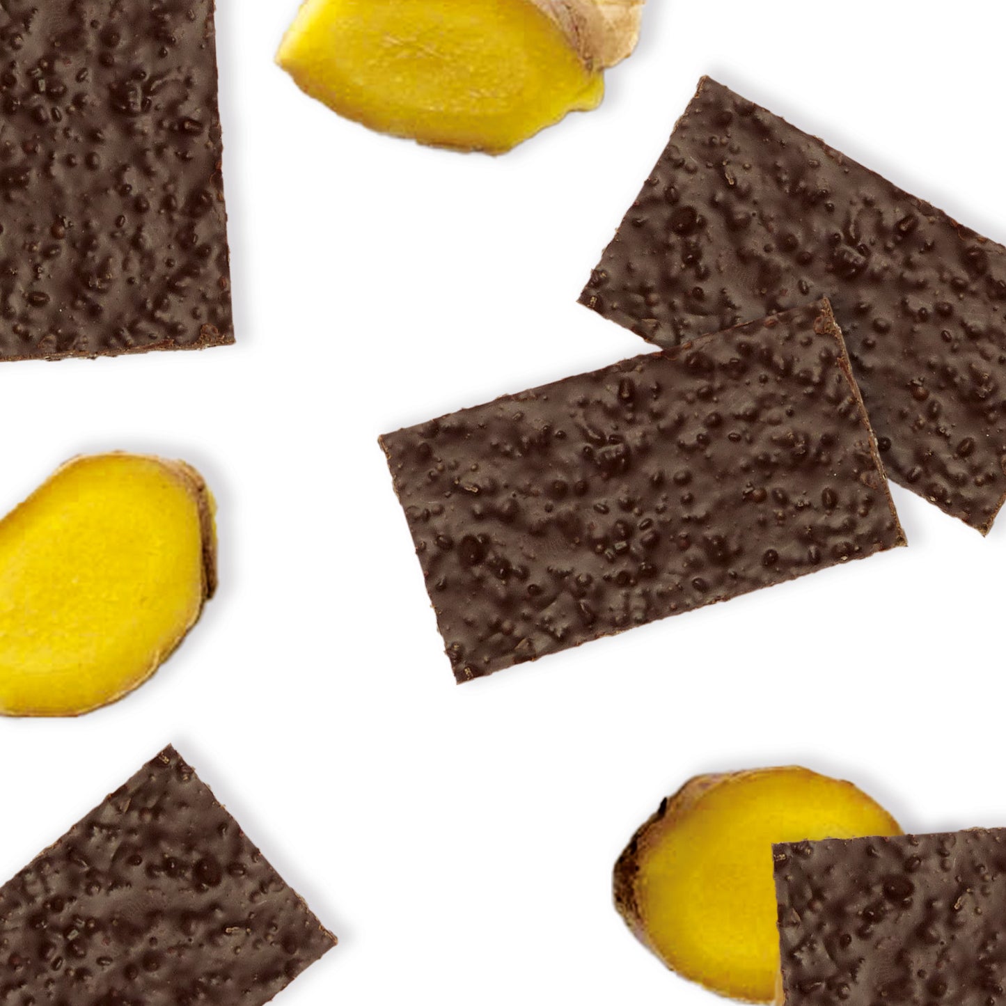 Dark Chocolate Wafer Thins, infused with the warm, spicy essence of natural ginger oil and the delightful texture of sugar crisp inclusions