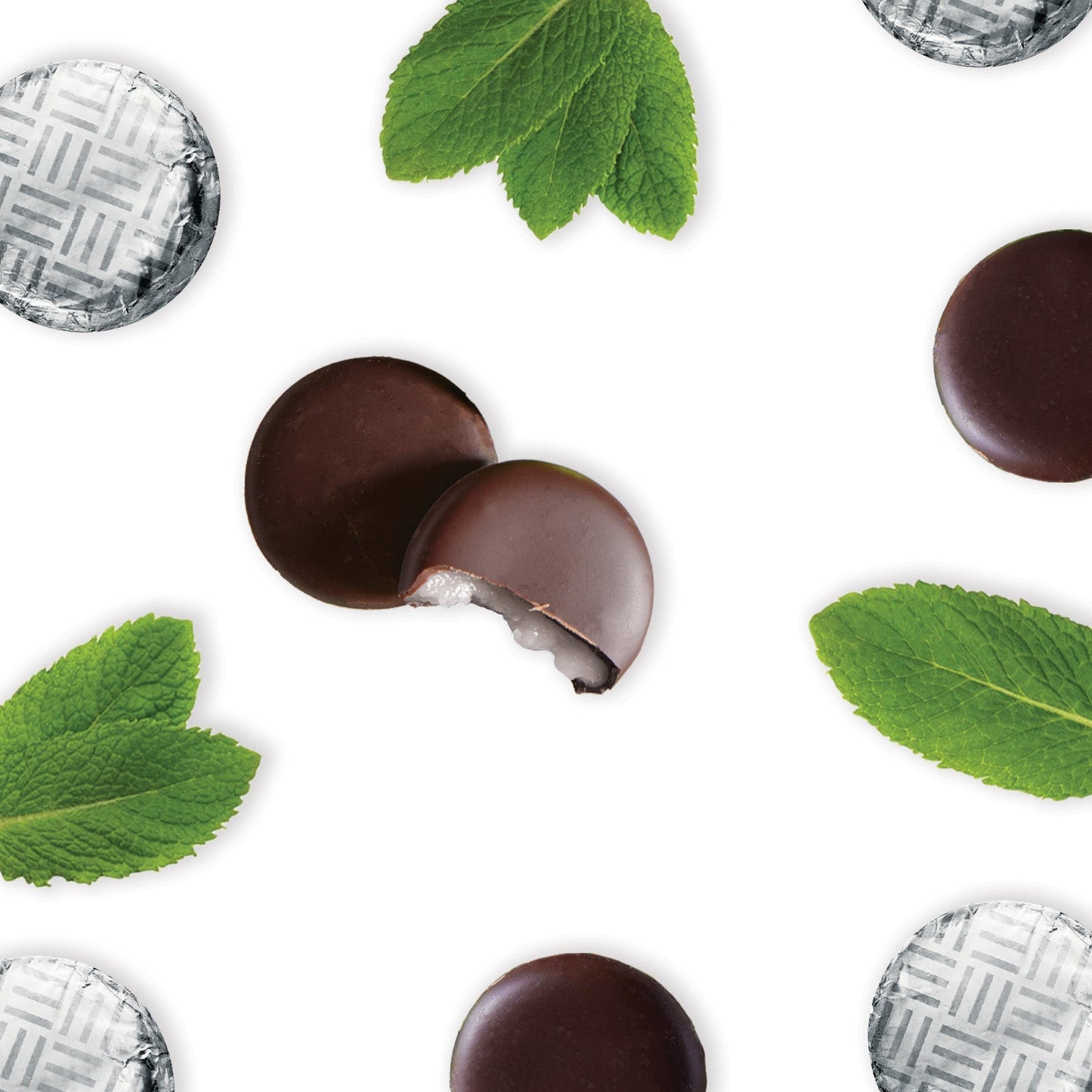 silver foiled dark chocolate mint cream bulk 1kg boxes