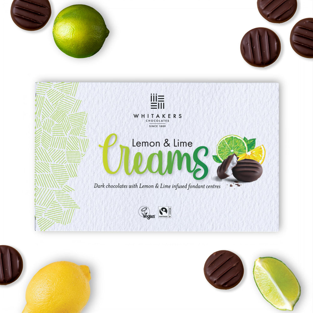 dark chocolate lemon & lime cream 150g box