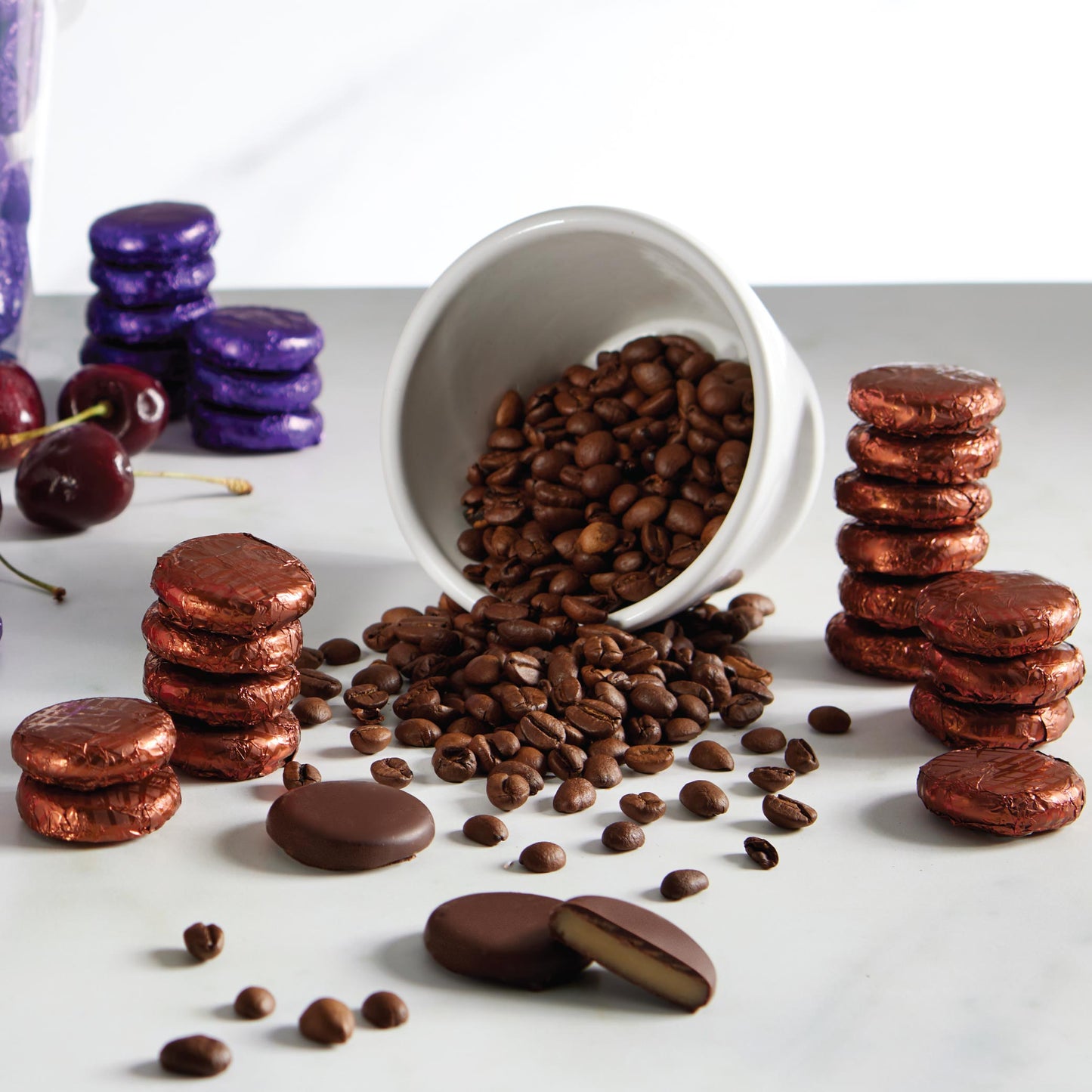 brown foiled dark chocolate coffee cream bulk 1kg tubs