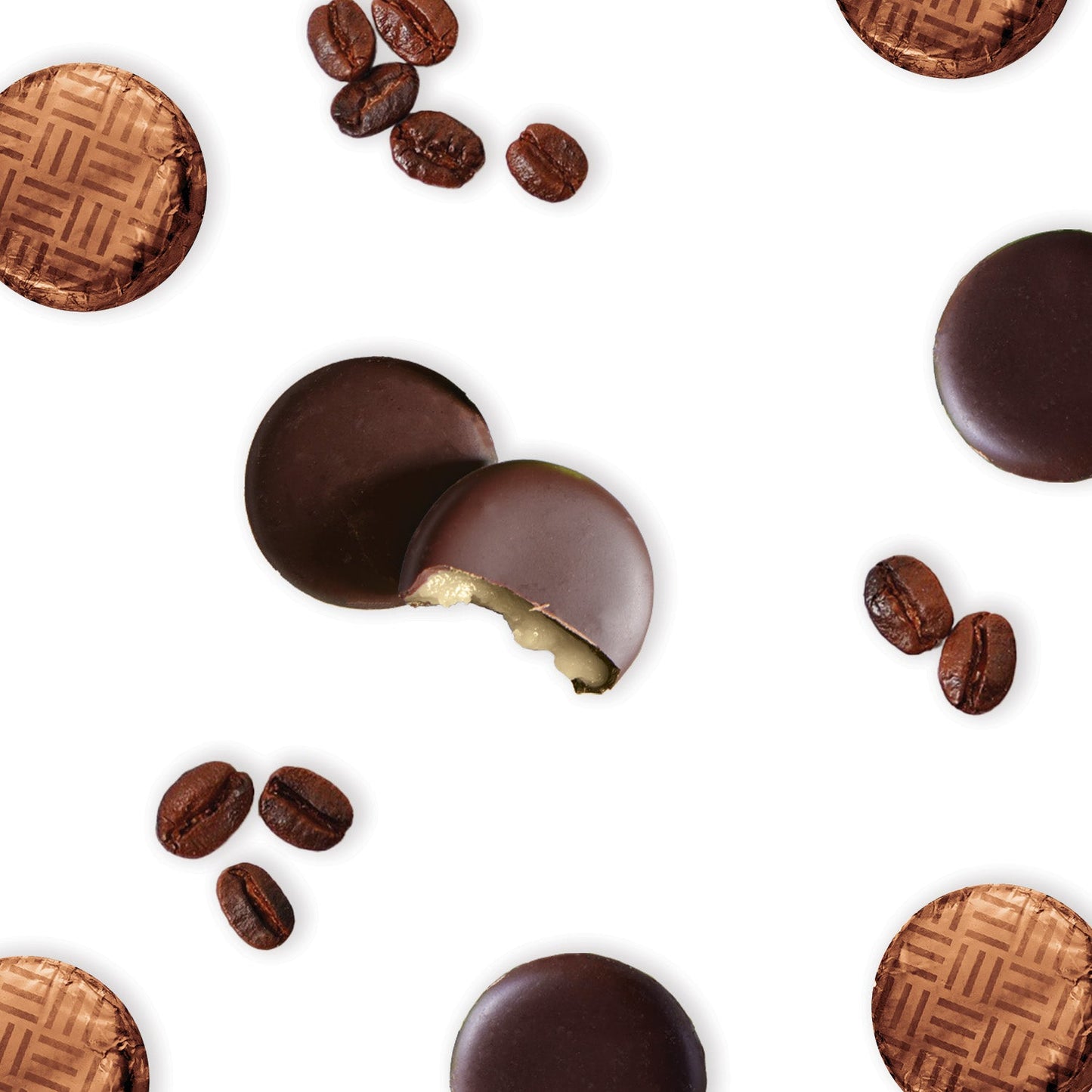 brown foiled dark chocolate coffee cream bulk 1kg tubs