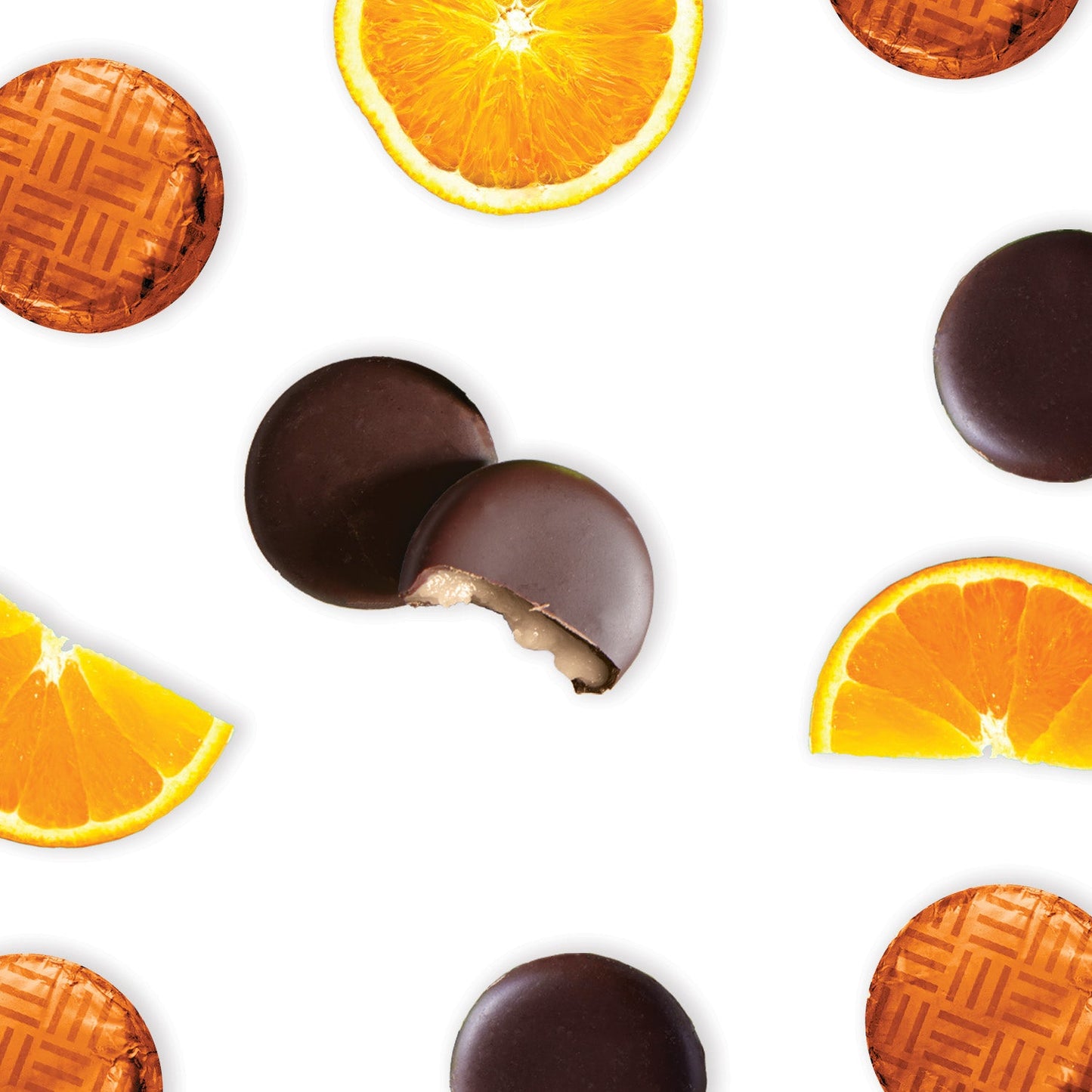 orange foiled dark chocolate orange cream bulk 1kg tubs