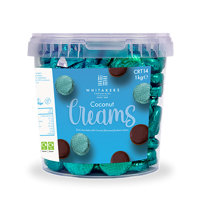 Dark Chocolate Foiled Coconut Fondant Creams Tub (1kg)