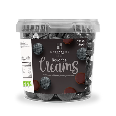Dark Chocolate Liquorice Fondant Creams Tub (1kg)