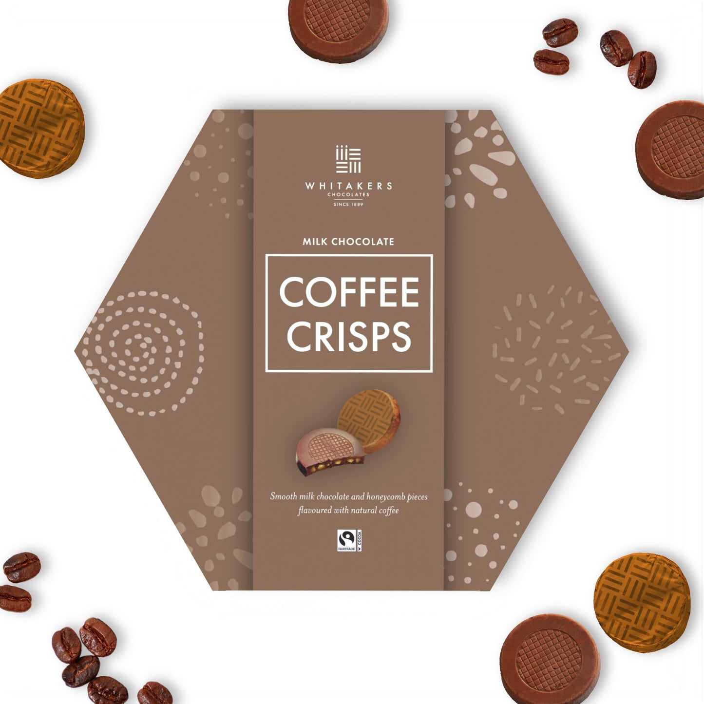milk chocolate coffee honeycomb crisps 165g box