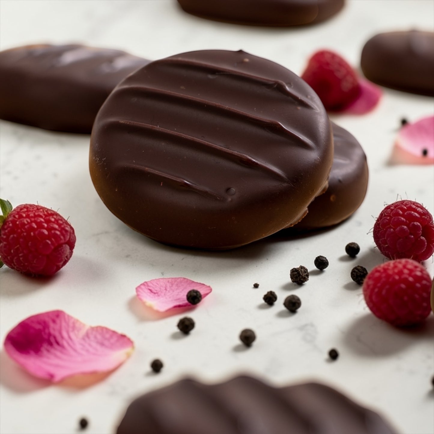 Dark Chocolate Pink Gin Fondant Creams (150g)