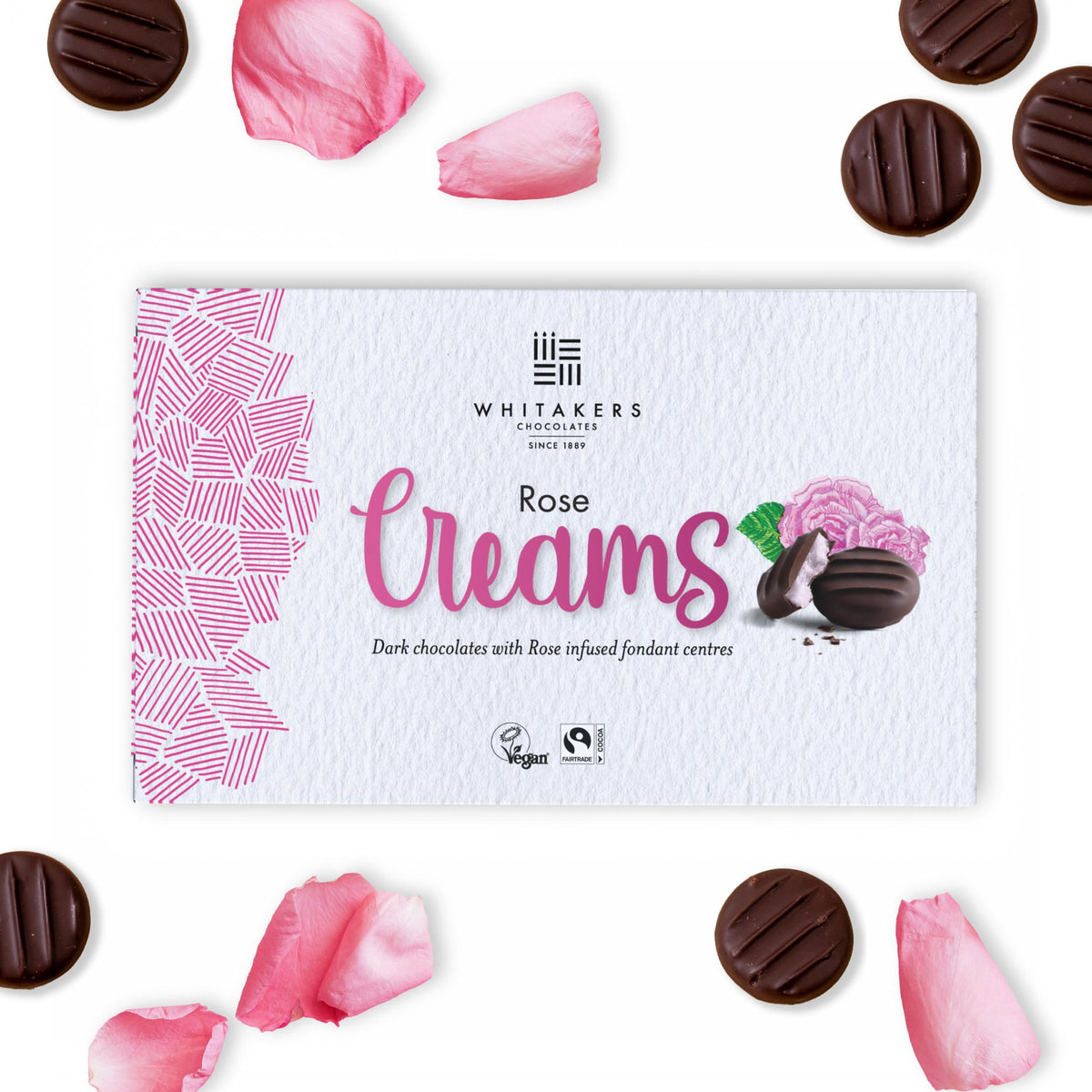 Dark Chocolate Rose Fondant Creams (150g)