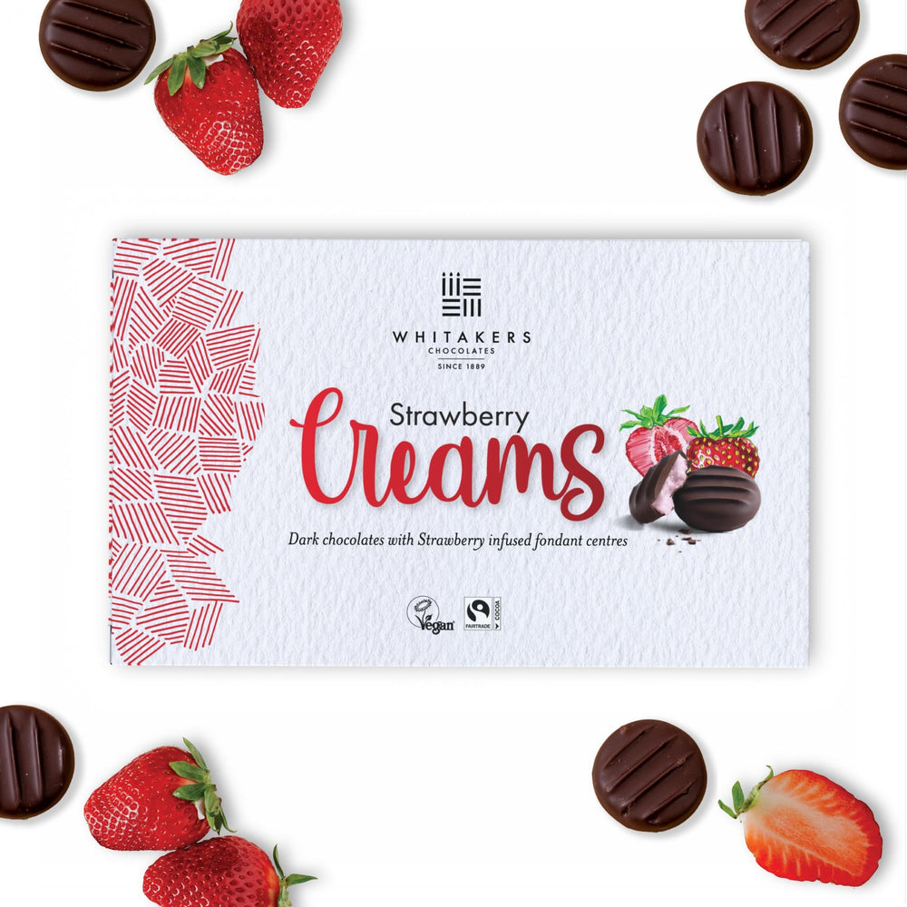 Dark Chocolate Strawberry Fondant Creams (150g)