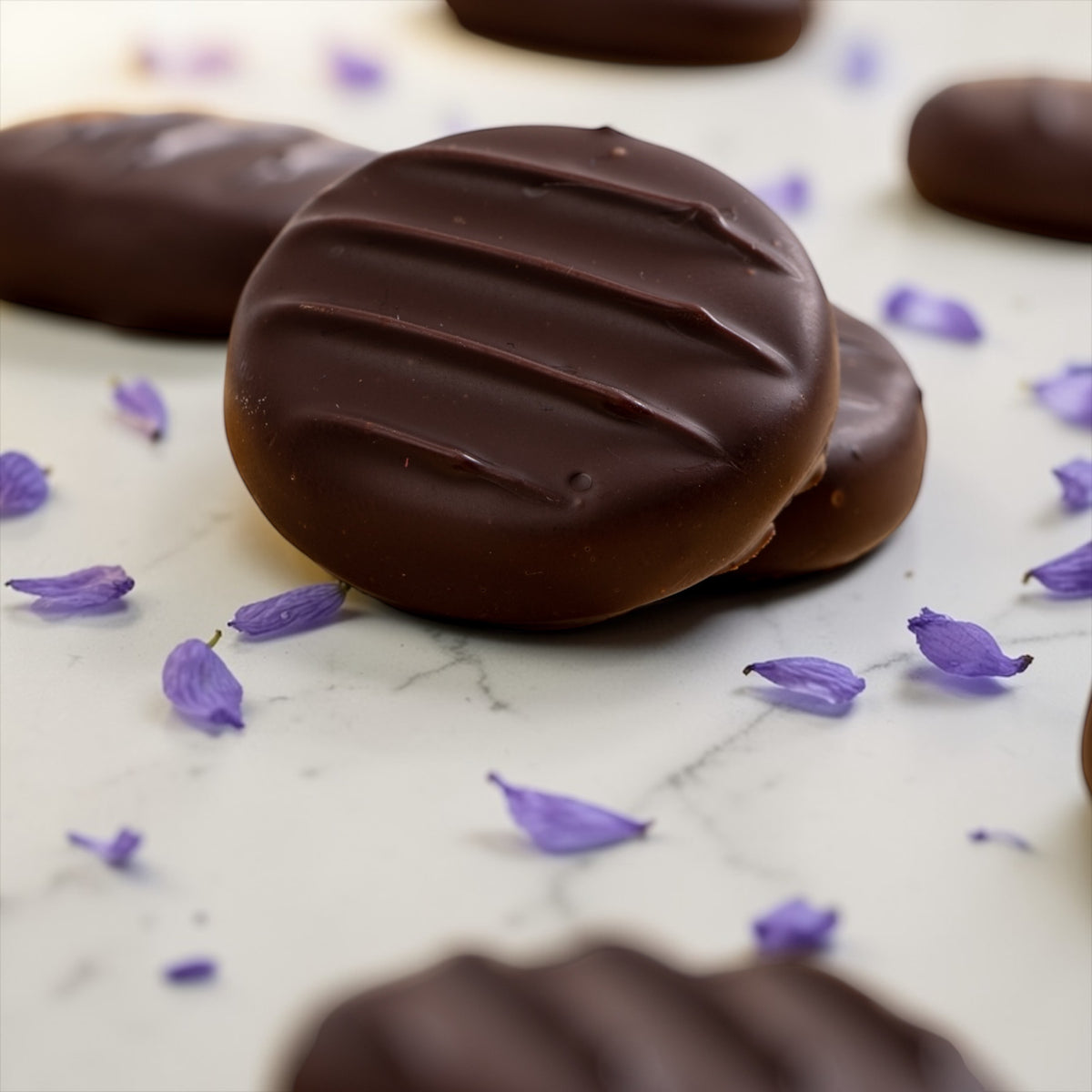 Dark Chocolate Violet Fondant Creams (150g)