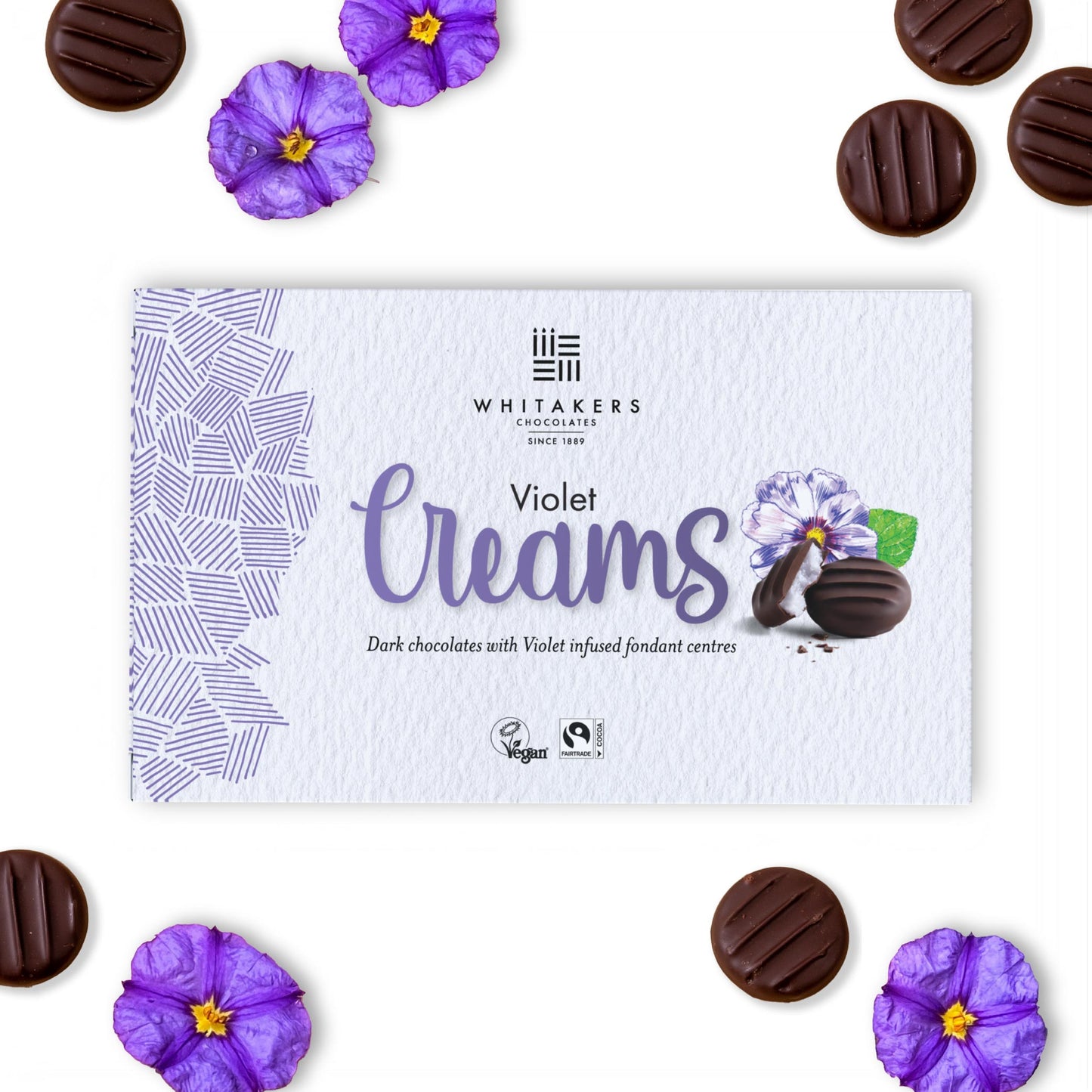 Dark Chocolate Violet Fondant Creams (150g)