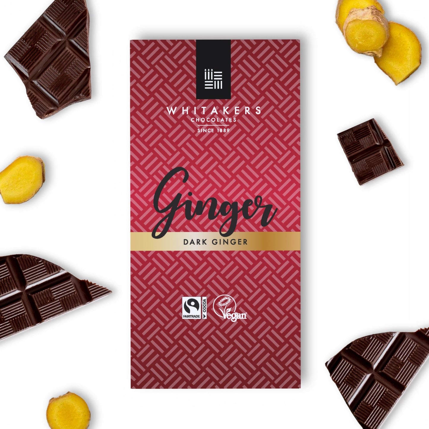 Dark Ginger Chocolate Bar (90g)