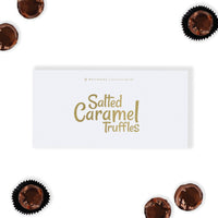 Luxury milk Salted Caramel Chocolate Truffle Gift Box, containing eight exquisitely hand-finished truffles