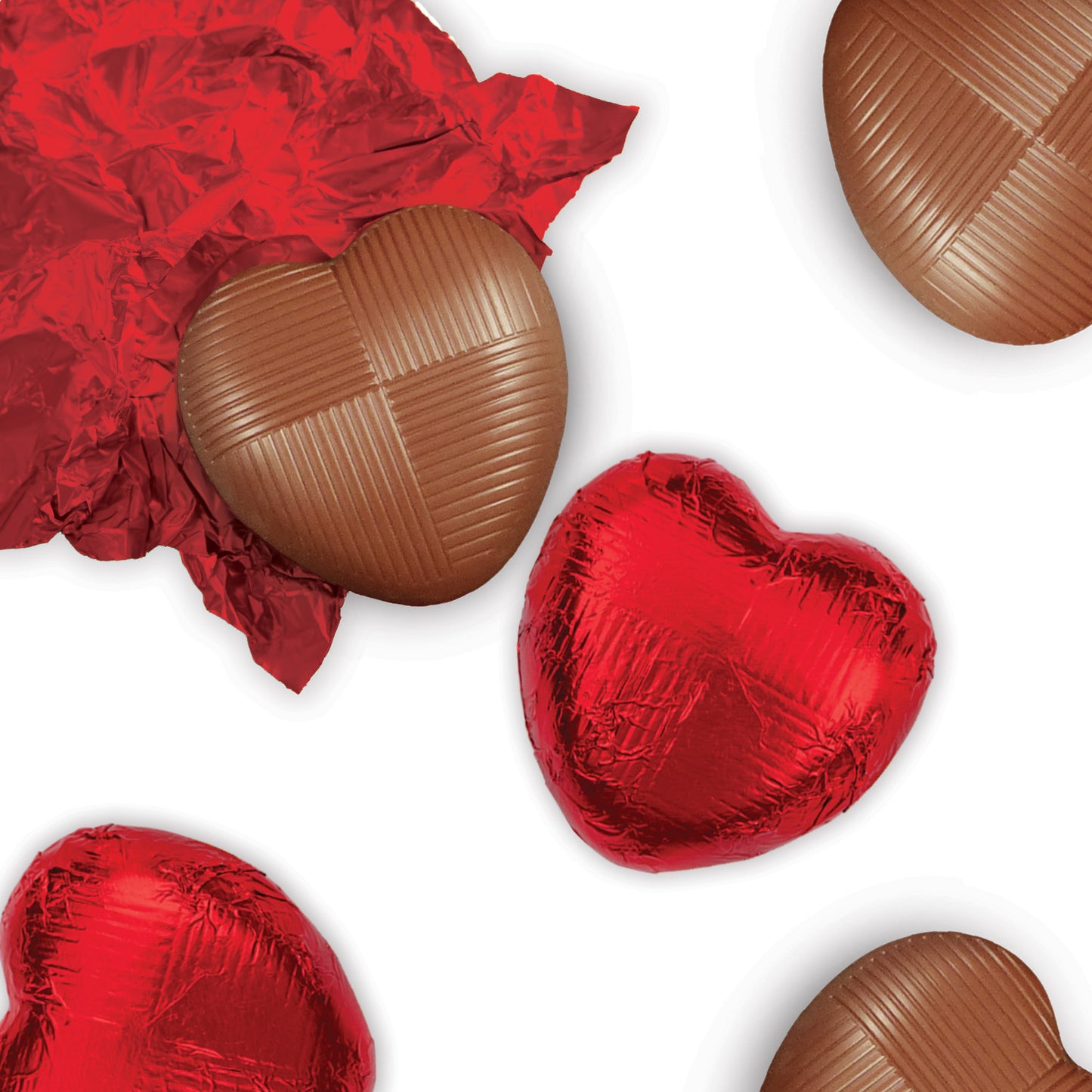 Love Hearts Chocolate Gift Box Stick, the perfect Valentine's Day treat to express your affection. This elegantly designed gift box is adorned with a red and white love heart pattern, featuring heart-shaped cutouts that playfully reveal the Luxury red-foiled milk chocolate hearts within. Each box contains six exquisite milk chocolate hearts