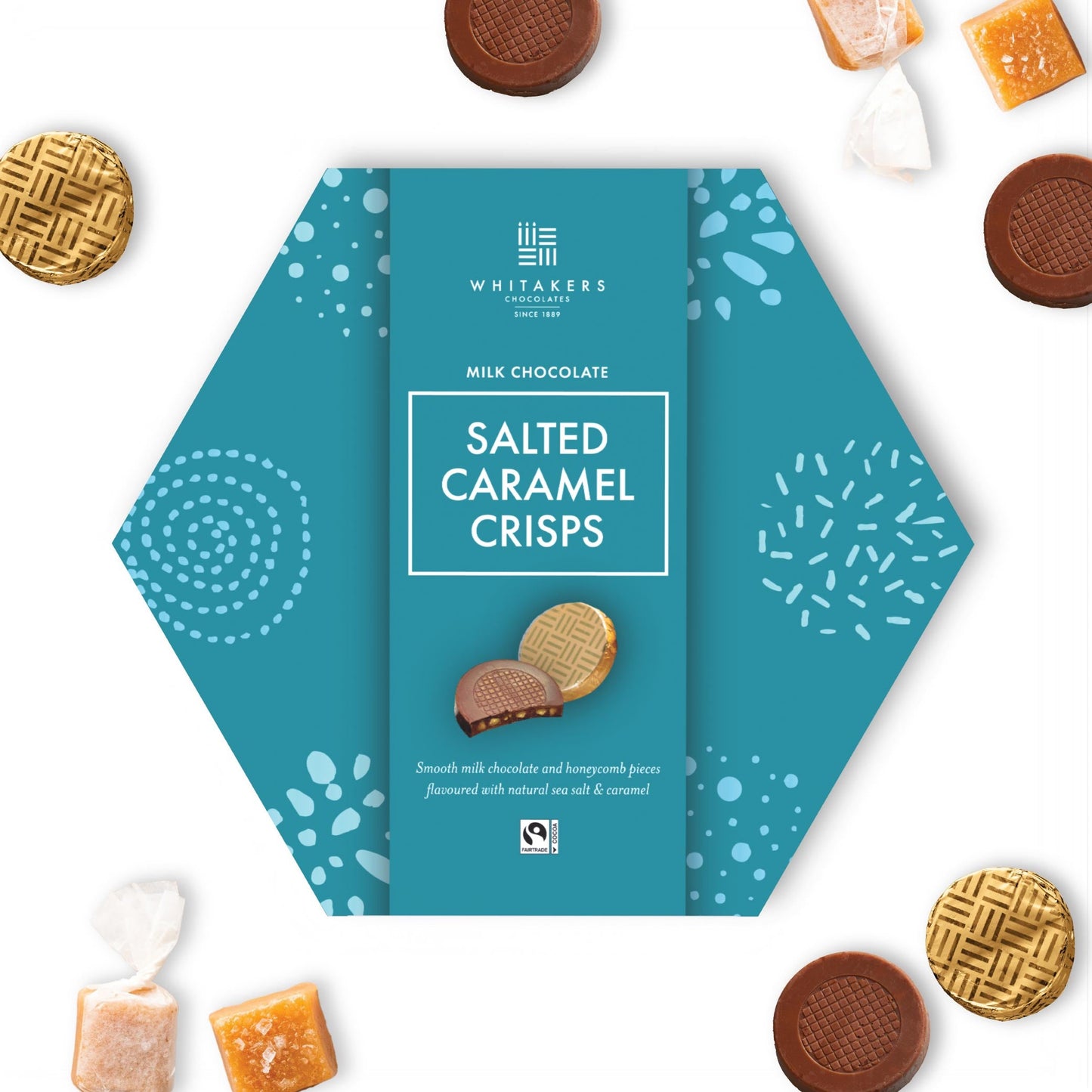 Milk Chocolate Salted Caramel Honeycomb Crisps (165g)