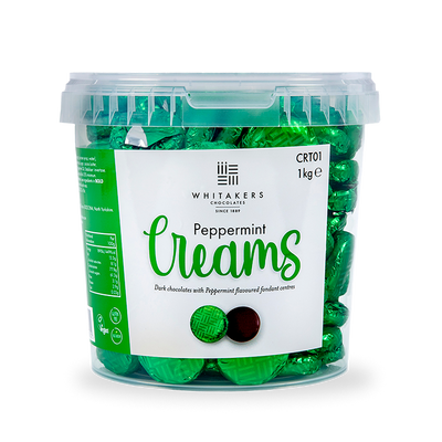 Dark Chocolate Foiled Mint Fondant Creams Tub (1kg)