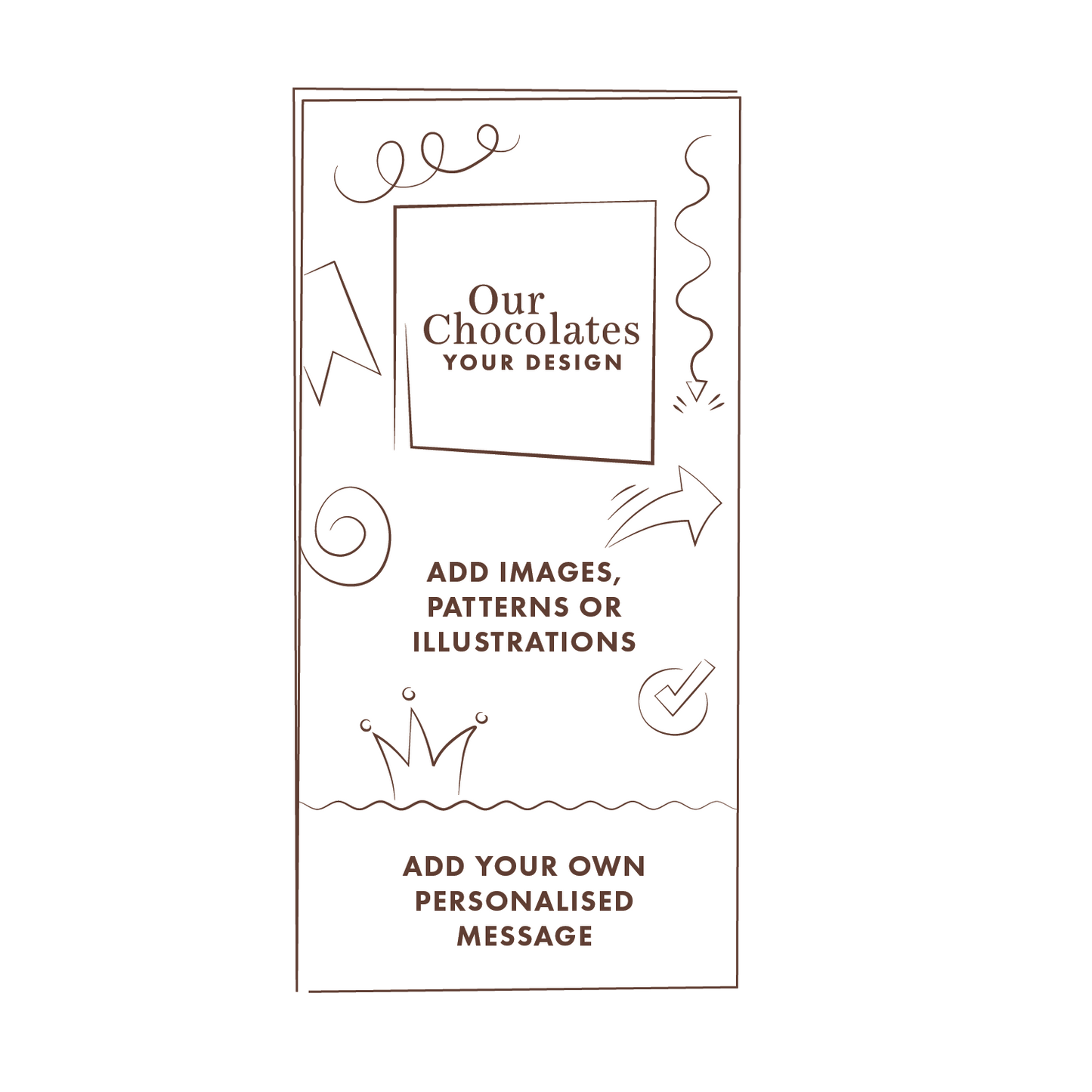 milk chocolate 90g corporate branded gift bars. Custom chocolate bars that can carry images, logo and brand messages