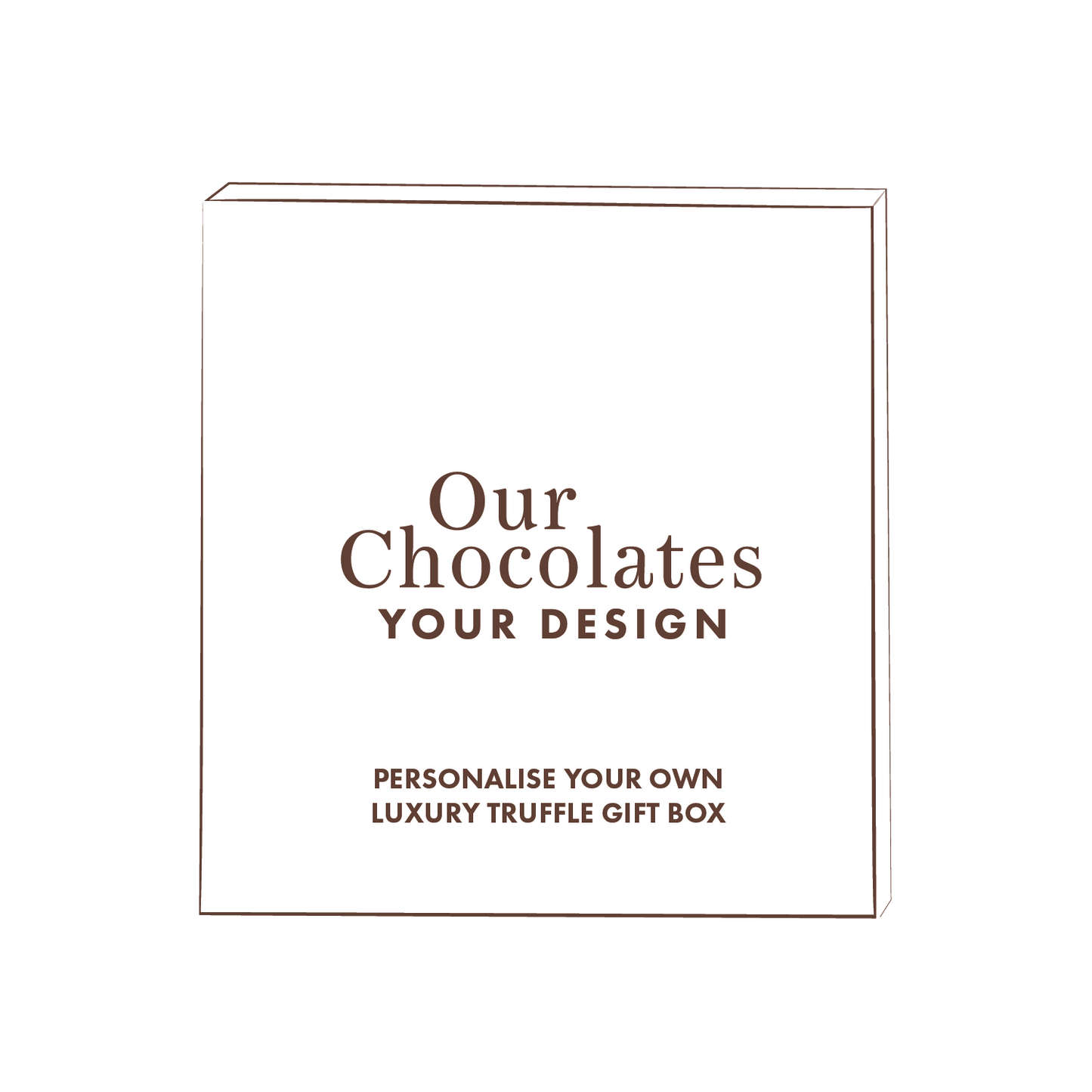 Corporate branded gift boxes. Custom chocolate truffle gift boxes that can carry logos, patterns and brand messages