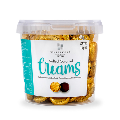 Dark Chocolate Foiled Salted Caramel Fondant Creams Tub (1kg)