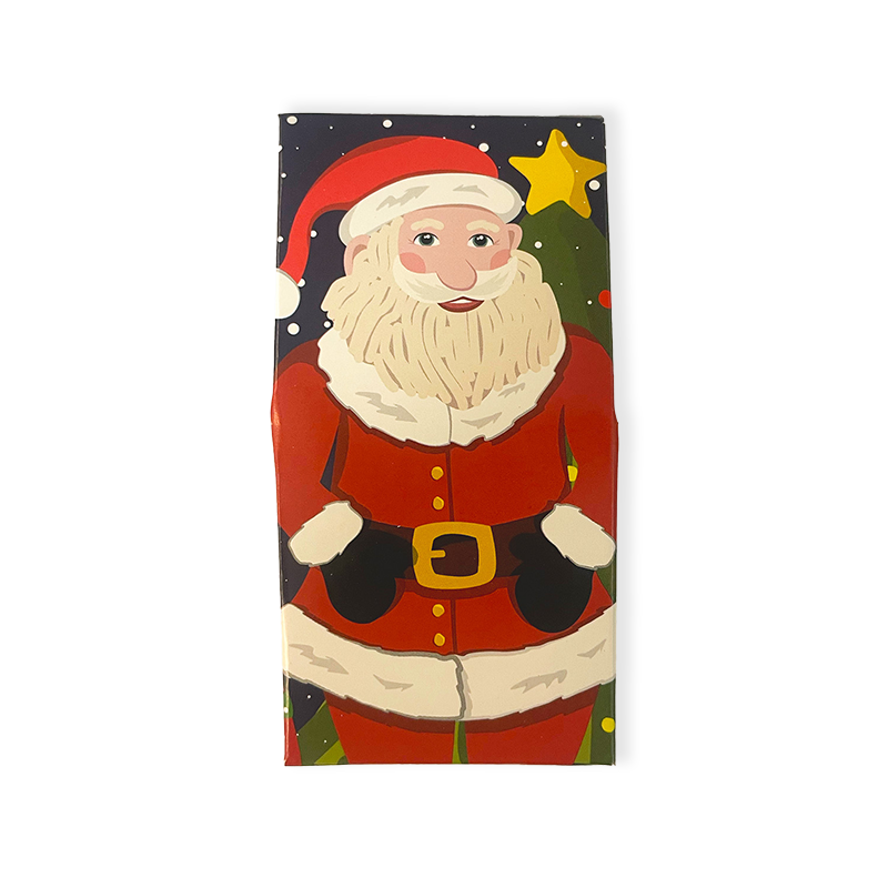 Milk Chocolate Christmas Themed Neapolitans, charmingly presented in a 'Santa Claus' design carton