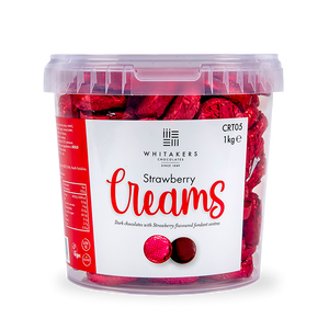 Dark Chocolate Foiled Strawberry Fondant Creams Tub (1kg)