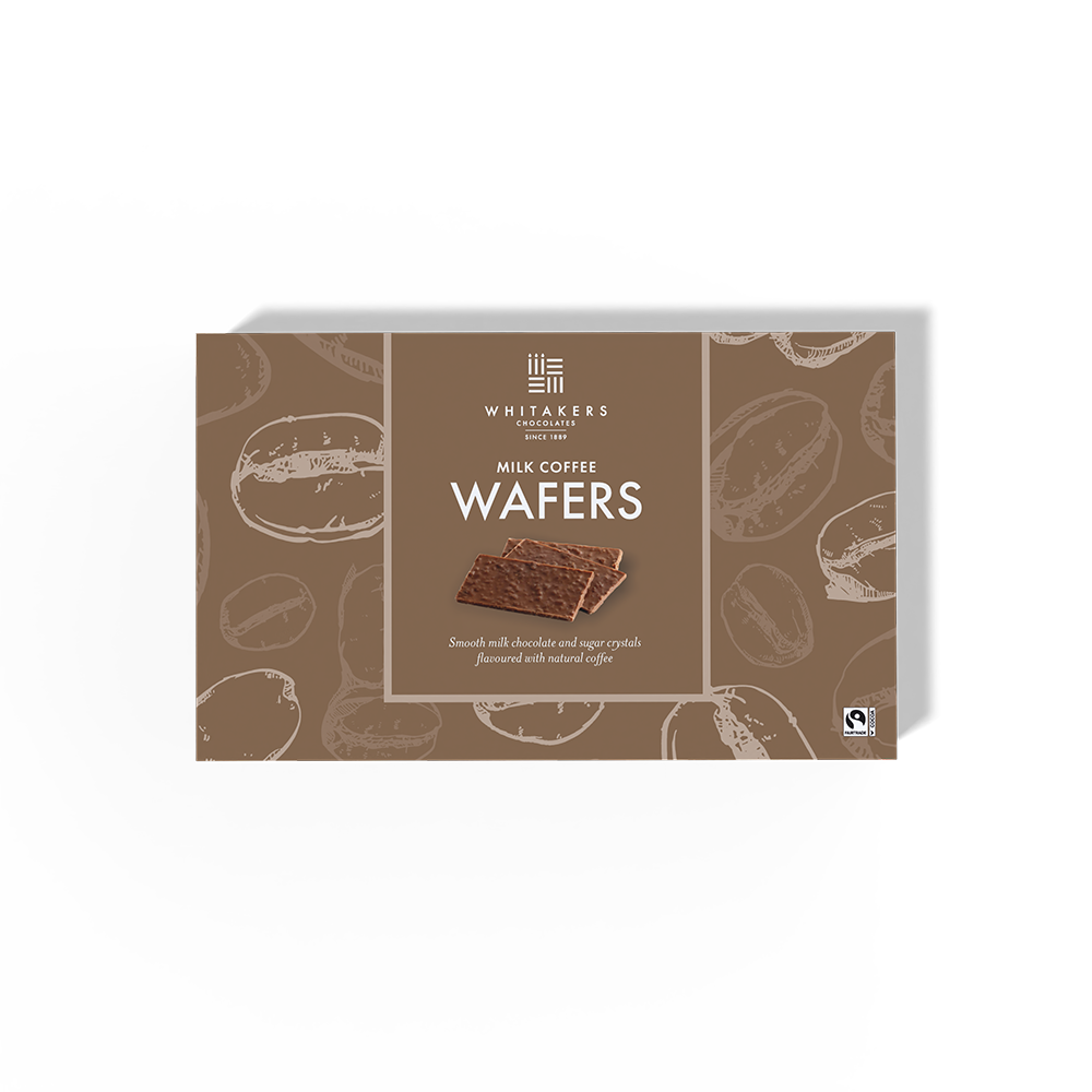 150g milk chocolate and coffee wafers in gift boxes