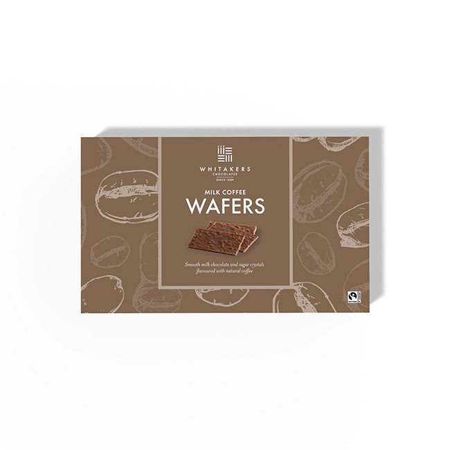 150g milk chocolate and coffee wafers in gift boxes