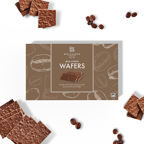 150g milk chocolate and coffee wafers in gift boxes