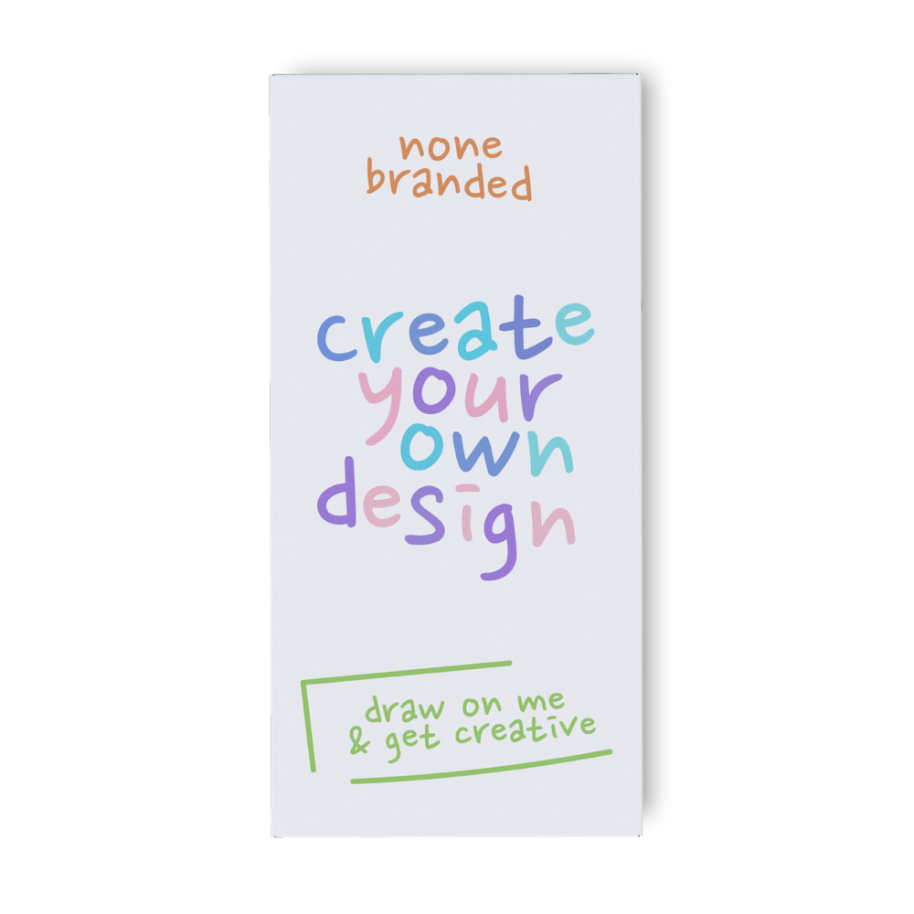 Unleash your creativity with our Blank White Wrapper Milk Chocolate Bar. This 90g treat is encased in a pristine white wrapper, serving as the perfect blank canvas for your artistic flair