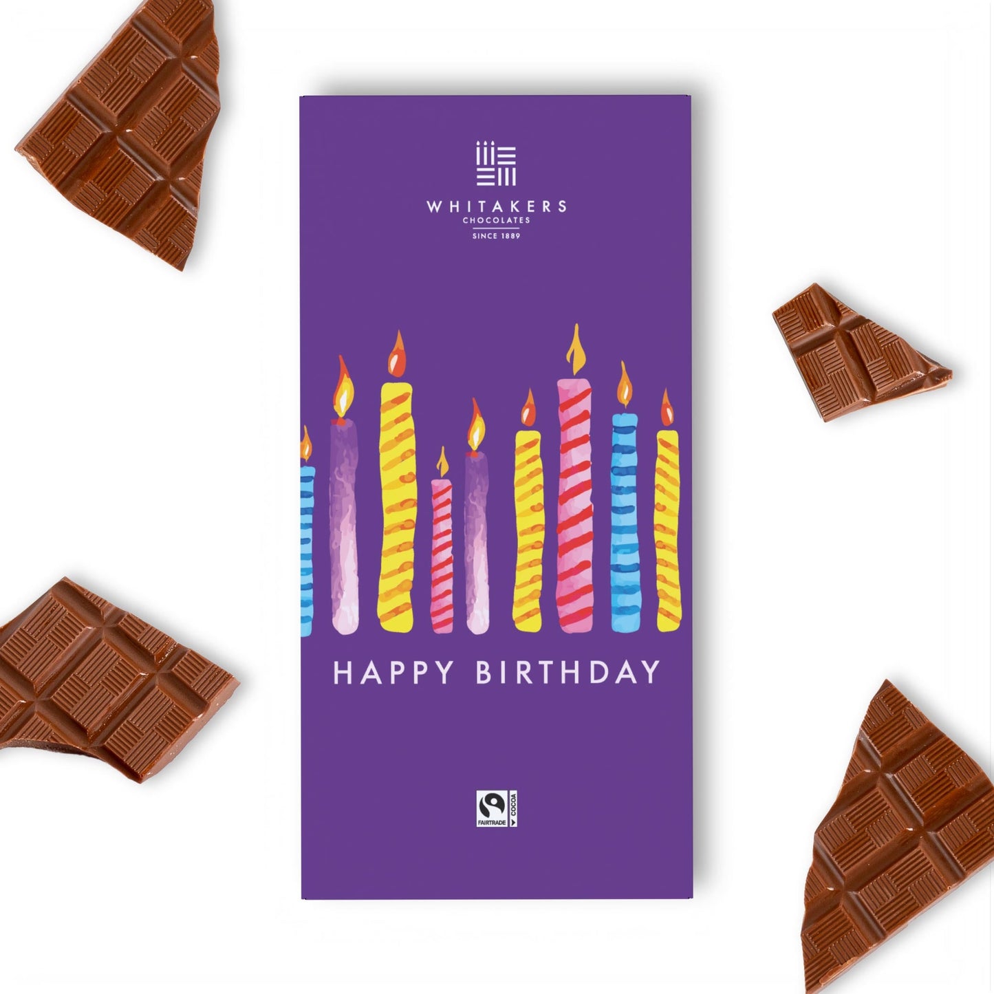 90g milk chocolate happy birthday (candles) bar